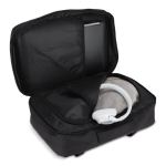 Mochila de rPET ideal para viagens, com amplos compartimentos cor preto quarta vista