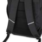 Mochila de rPET ideal para viagens, com amplos compartimentos cor preto sétima vista