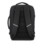 Mochila de rPET ideal para viagens, com amplos compartimentos cor preto