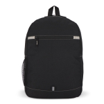 Mochila de rPET com compartimento frontal e pequeno detalhe refletor cor preto