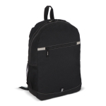 Mochila de rPET com compartimento frontal e pequeno detalhe refletor cor preto segunda vista
