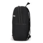 Mochila de rPET com compartimento frontal e pequeno detalhe refletor cor preto quarta vista