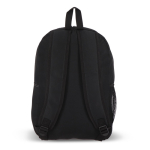 Mochila de rPET com compartimento frontal e pequeno detalhe refletor cor preto quinta vista