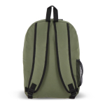 Mochila de rPET com compartimento frontal e pequeno detalhe refletor cor verde oliva quinta vista