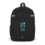 Mochila de rPET com compartimento frontal e pequeno detalhe refletor vista principal