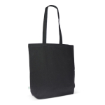 Saco de algodão orgânico com fole e asas compridas 270 g/m2 cor preto
