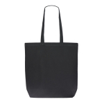 Saco de algodão orgânico com fole e asas compridas 270 g/m2 cor preto segunda vista