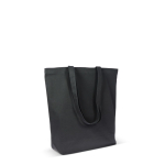 Saco de algodão orgânico com fole e asas compridas 270 g/m2 cor preto terceira vista