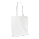 Saco de algodão orgânico com fole e asas compridas 270 g/m2 cor branco