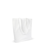Saco de algodão orgânico com fole e asas compridas 270 g/m2 cor branco terceira vista