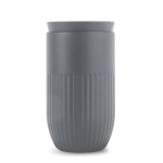 Copo térmico de aço inoxidável com tampa de botão 320 ml cor cinzento