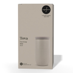 Copo térmico de aço inoxidável com tampa de botão 320 ml cor bege segunda vista