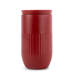 Copo térmico de aço inoxidável com tampa de botão 320 ml cor vermelho-escuro