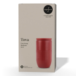 Copo térmico de aço inoxidável com tampa de botão 320 ml cor vermelho-escuro segunda vista