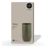 Copo térmico de aço inoxidável com tampa de botão 320 ml cor verde oliva segunda vista