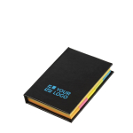 Notas adesivas de capa dura com papéis de vários tamanhos e cores cor preto vista principal