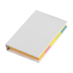 Notas adesivas de capa dura com papéis de vários tamanhos e cores cor branco oitava vista