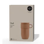Caneca térmica de aço inoxidável com asa pequena 280 ml cor castanho segunda vista