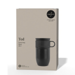 Caneca térmica de aço inoxidável com asa pequena 280 ml cor preto segunda vista