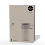 Caneca térmica de aço inoxidável com asa pequena 280 ml cor bege segunda vista