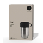 Caneca térmica de aço inoxidável com asa pequena 280 ml cor prateado segunda vista