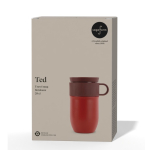 Caneca térmica de aço inoxidável com asa pequena 280 ml cor vermelho-escuro segunda vista