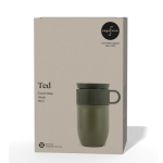 Caneca térmica de aço inoxidável com asa pequena 280 ml cor verde oliva segunda vista