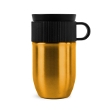 Caneca térmica de aço inoxidável com asa pequena 280 ml cor dourado