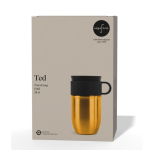 Caneca térmica de aço inoxidável com asa pequena 280 ml cor dourado segunda vista