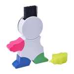 Marca-texto em forma de boneco com 4 cores fluorescentes com apagador cor branco décima vista