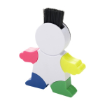 Marca-texto em forma de boneco com 4 cores fluorescentes com apagador cor branco