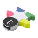 Marca-texto em forma de boneco com 4 cores fluorescentes com apagador cor branco