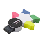 Marca-texto em forma de boneco com 4 cores fluorescentes com apagador cor branco
