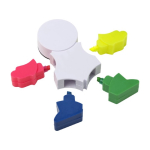 Marca-texto em forma de boneco com 4 cores fluorescentes com apagador cor branco nona vista