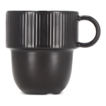 Caneca empilhável de porcelana com pequena asa superior 270 ml cor preto segunda vista
