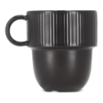 Caneca empilhável de porcelana com pequena asa superior 270 ml cor preto terceira vista