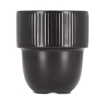 Caneca empilhável de porcelana com pequena asa superior 270 ml cor preto quarta vista