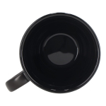 Caneca empilhável de porcelana com pequena asa superior 270 ml cor preto sexta vista