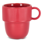 Caneca empilhável de porcelana com pequena asa superior 270 ml cor vermelho
