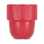 Caneca empilhável de porcelana com pequena asa superior 270 ml cor vermelho quarta vista