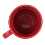 Caneca empilhável de porcelana com pequena asa superior 270 ml cor vermelho sexta vista