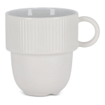 Caneca empilhável de porcelana com pequena asa superior 270 ml cor branco