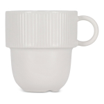 Caneca empilhável de porcelana com pequena asa superior 270 ml cor branco segunda vista