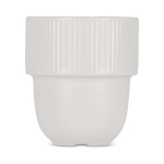 Caneca empilhável de porcelana com pequena asa superior 270 ml cor branco quarta vista