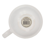 Caneca empilhável de porcelana com pequena asa superior 270 ml cor branco sétima vista