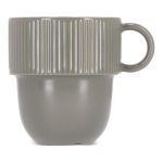 Caneca empilhável de porcelana com pequena asa superior 270 ml cor cinzento segunda vista