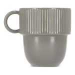 Caneca empilhável de porcelana com pequena asa superior 270 ml cor cinzento terceira vista