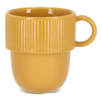 Caneca empilhável de porcelana com pequena asa superior 270 ml cor amarelo