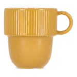 Caneca empilhável de porcelana com pequena asa superior 270 ml cor amarelo segunda vista