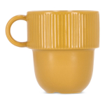Caneca empilhável de porcelana com pequena asa superior 270 ml cor amarelo terceira vista